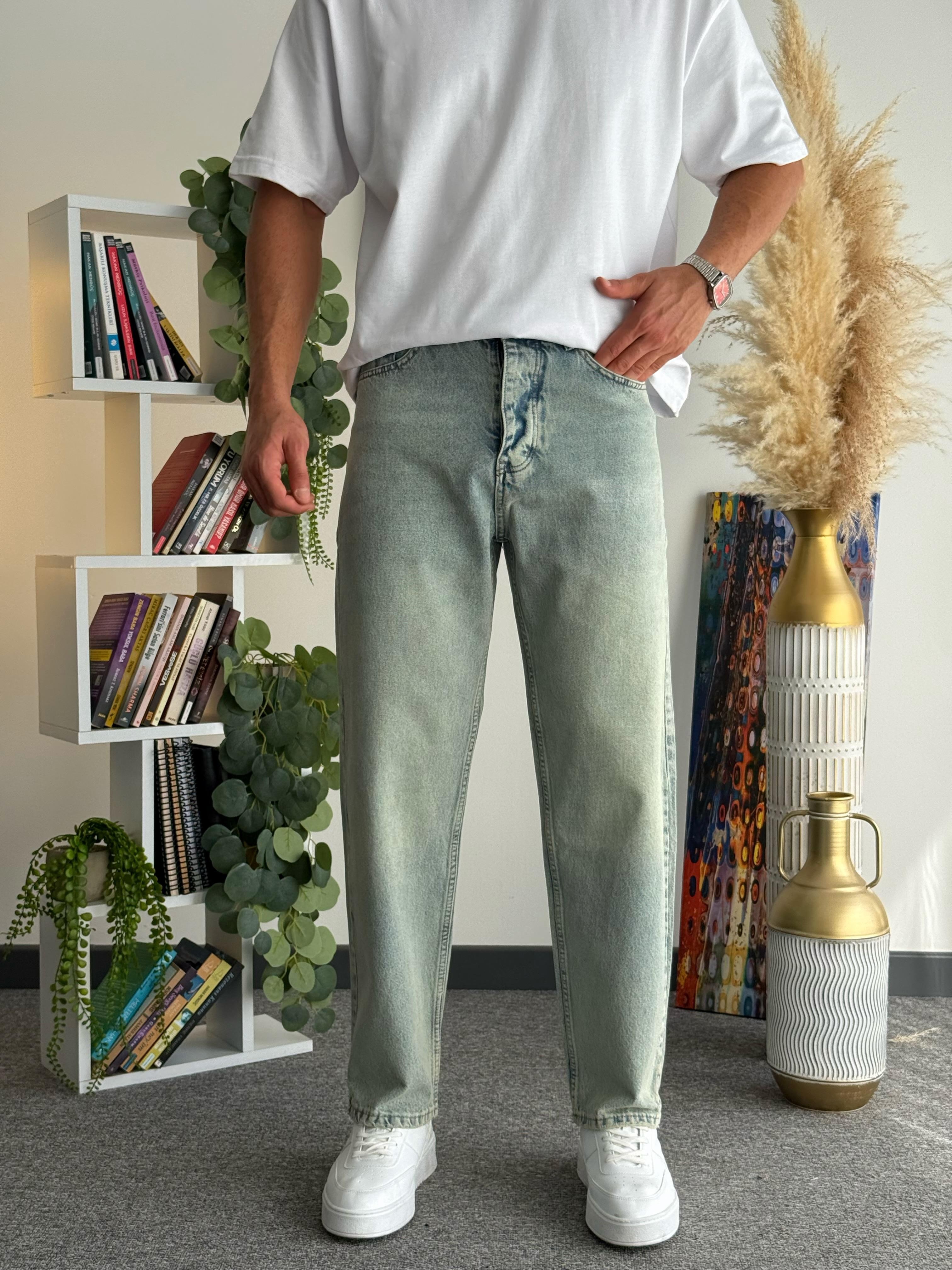 Baggy Kalıp Kot Pantolon Jeans Vintage Yıkama