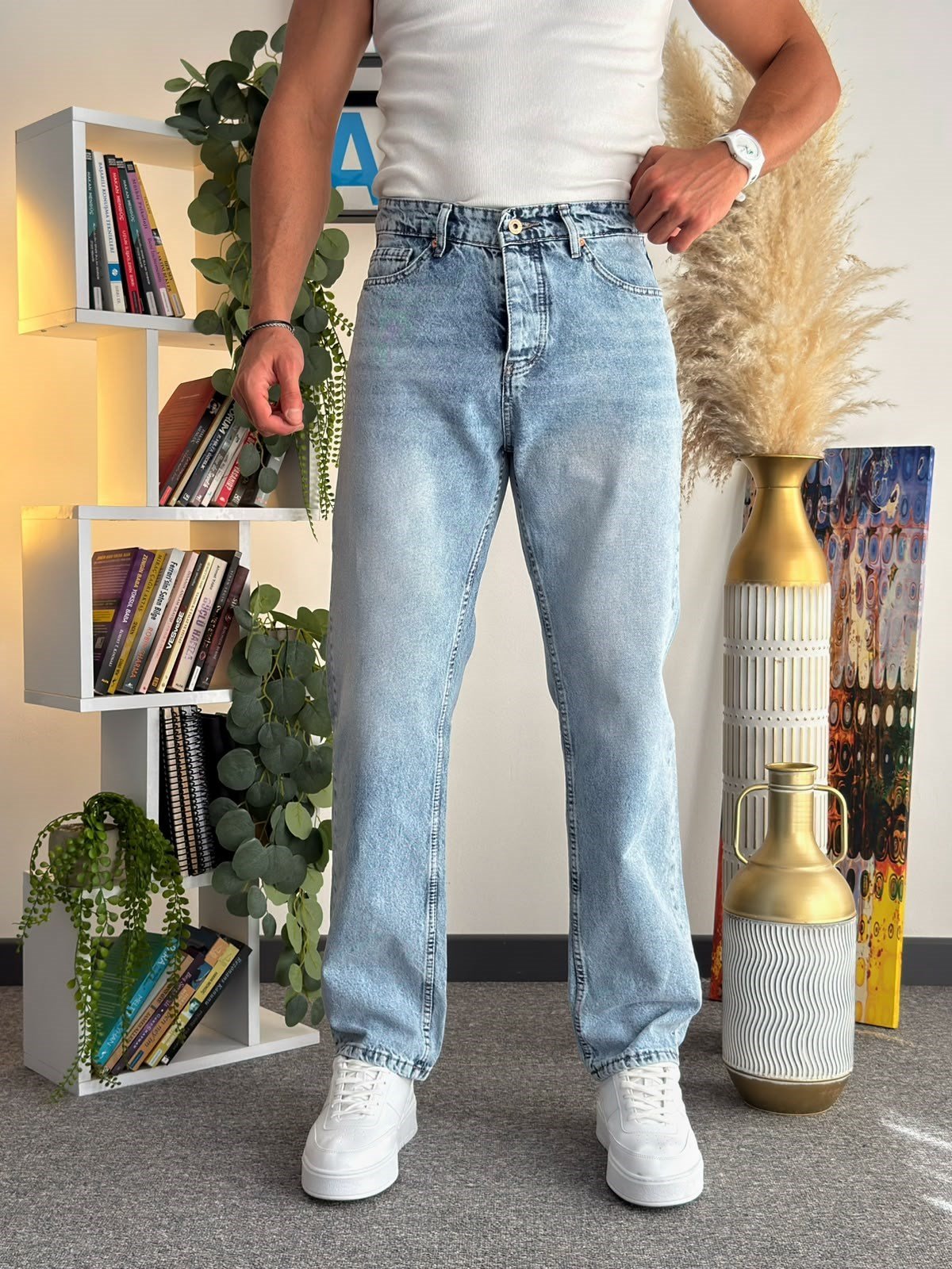Buz Mavisi Regular Kalıp Kot Pantolon Jeans