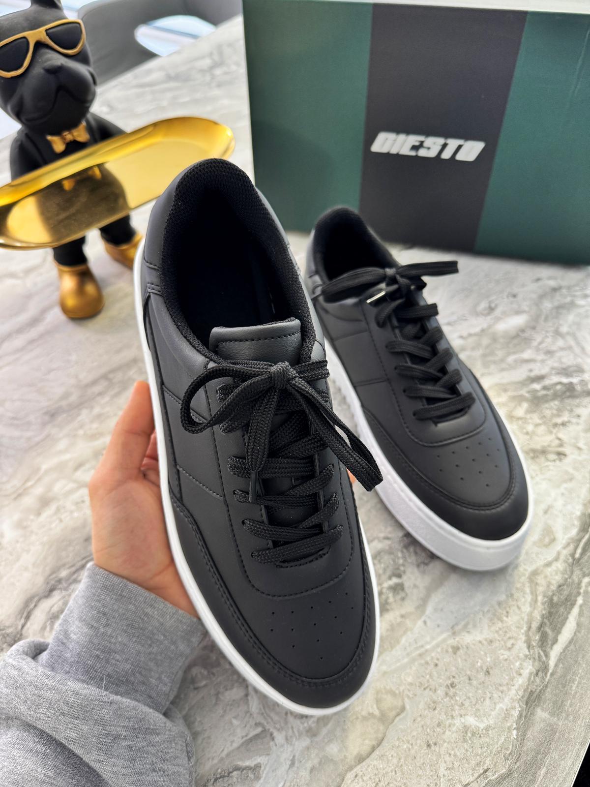 Giesto Klasik Yüksek Tabanlı Siyah Sneaker