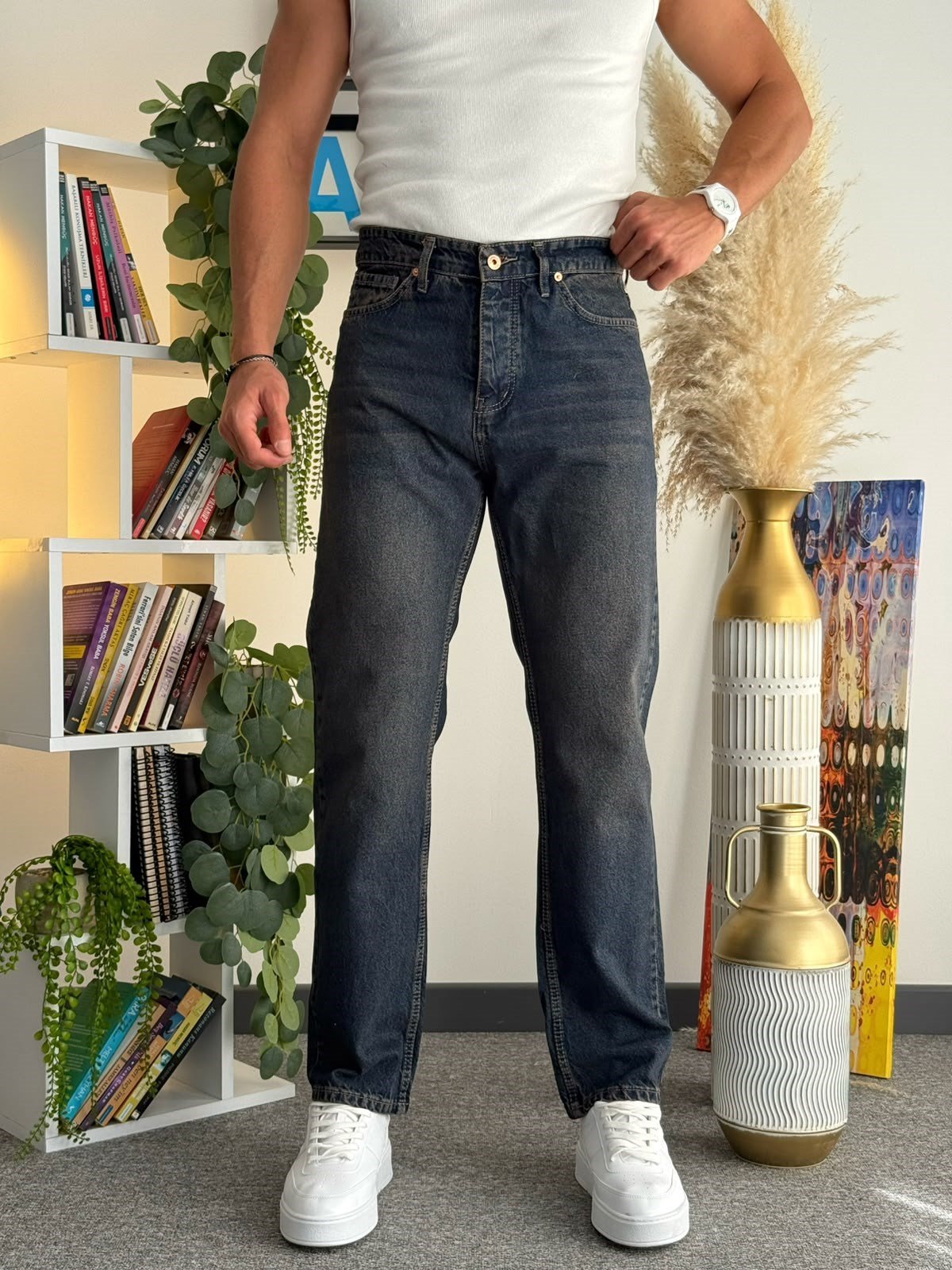 Koyu Lacivert Regular Kalıp Kot Pantolon Jeans