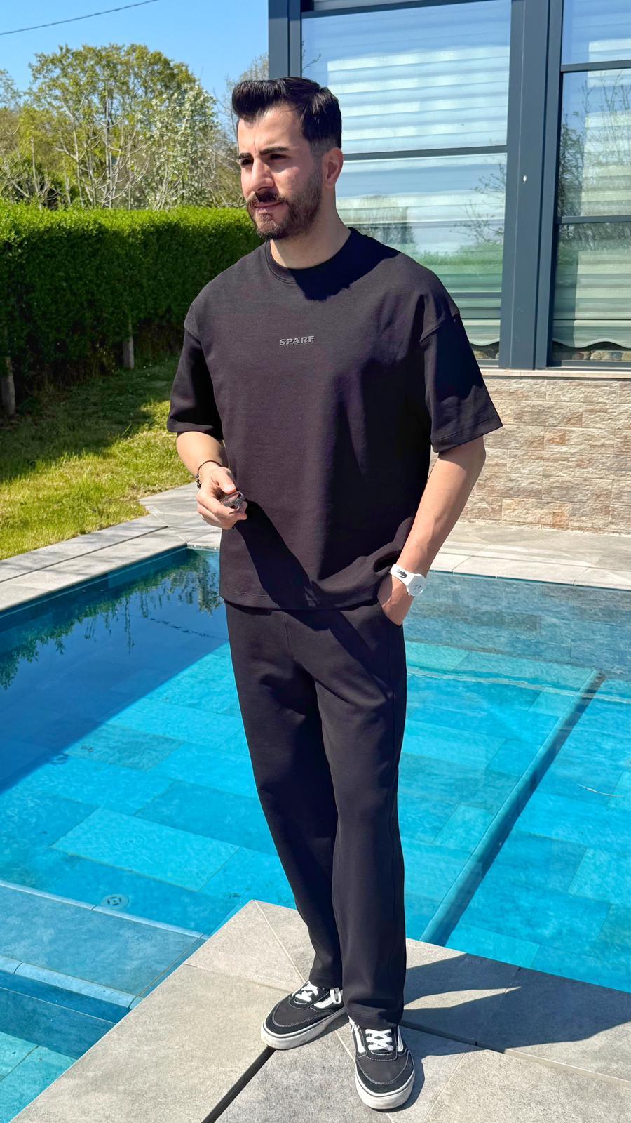 Siyah Premium Oversize Rahat Eşofman Takım
