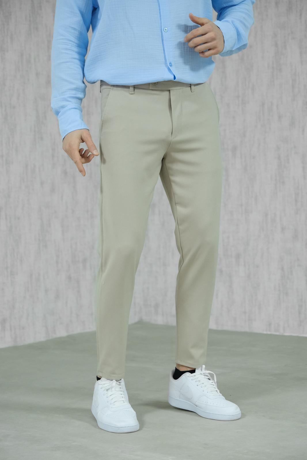 Slimfit Kumaş Pantolon Krem