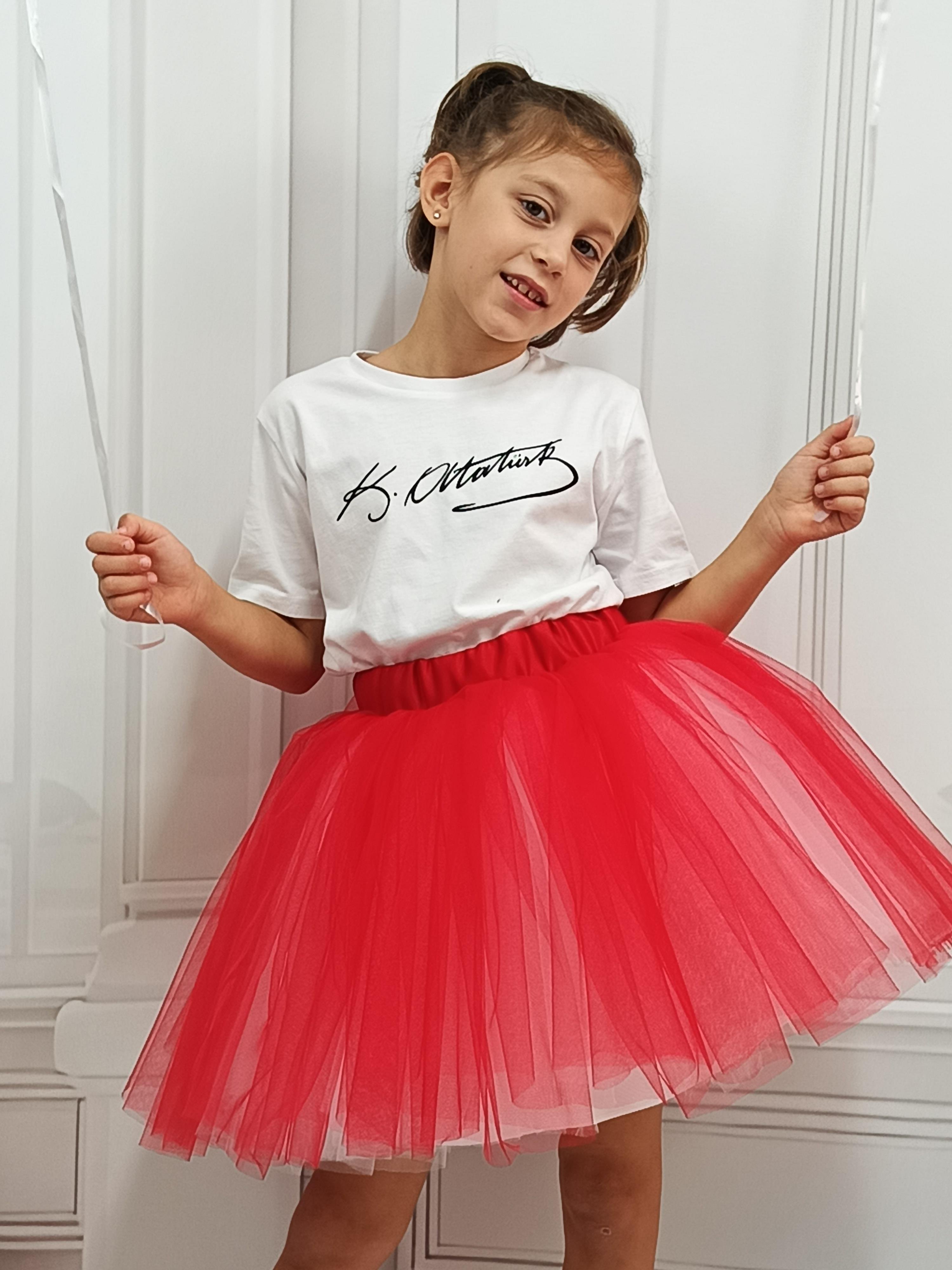 TÜTÜ ETEKAda Model  Kabarık Tütü Etek 23 Nisan 29 Ekim Gösteri Eteği