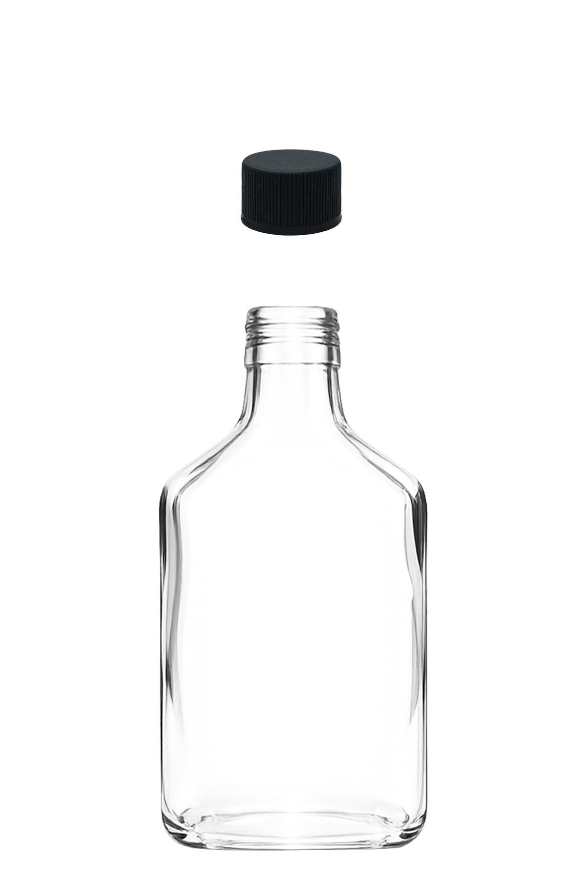 200cc Şeffaf Yassı Cam Şişe Sızdırmaz Kapaklı  (Cold Brew)