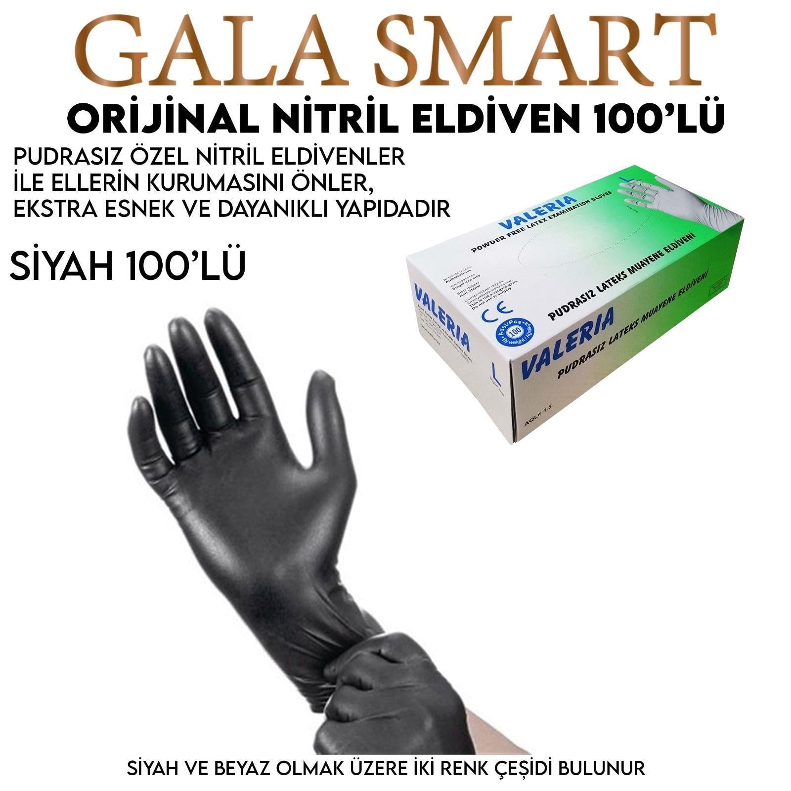 NİTRİL ELDİVEN 100 LÜ PAKET - SİYAH RENK - M BEDEN
