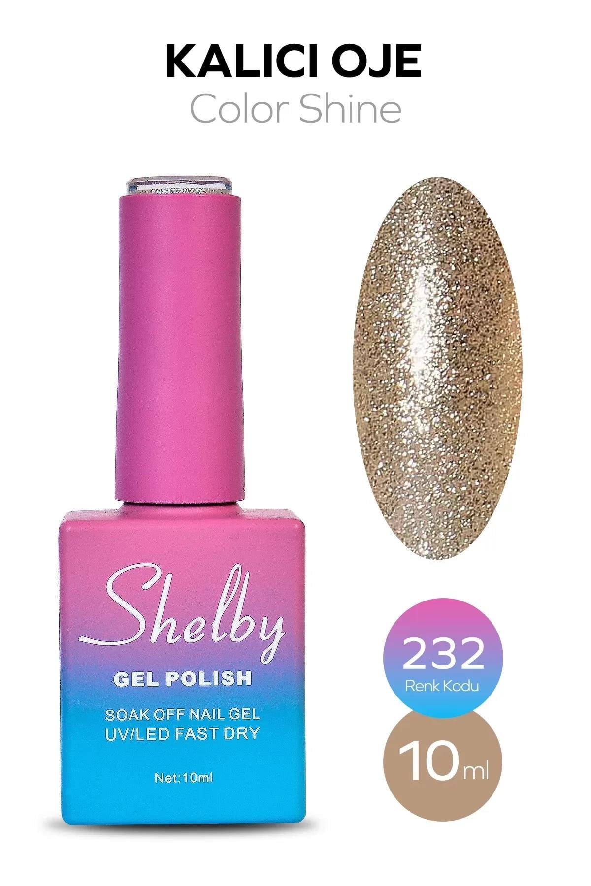 SHELBY 10 ML. A232  IŞILTILI RENKLİ KALICI OJE
