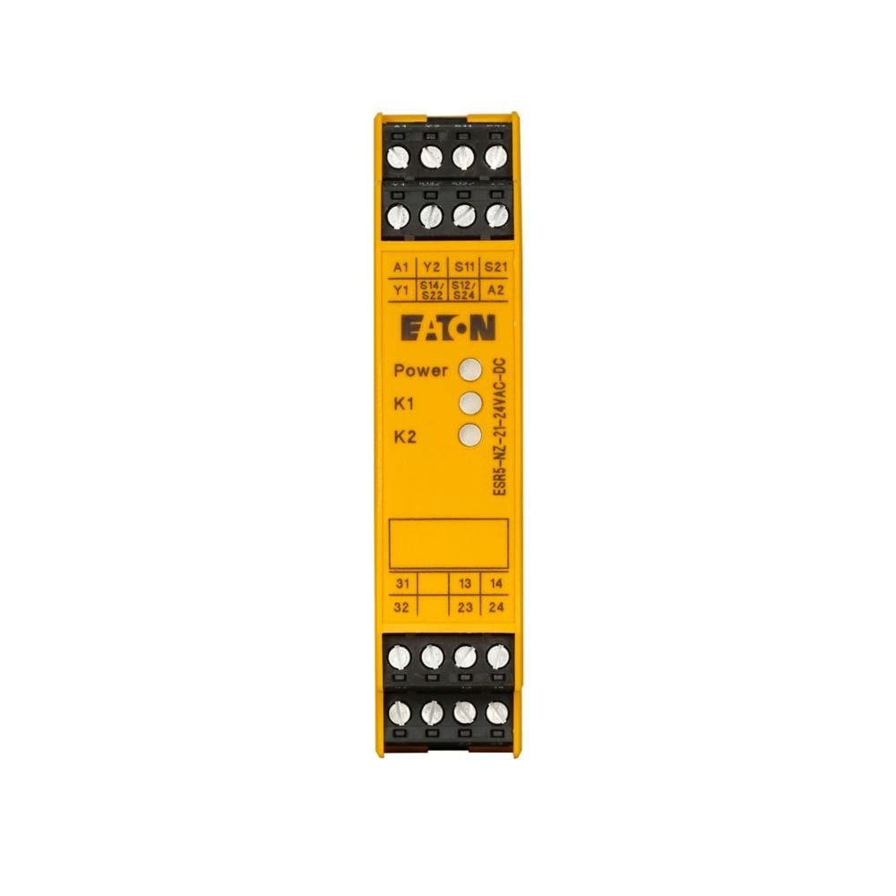 Eaton ESR5-NZ-21-24VAC-DC 24 V AC/DC Çift El Kontrol Emniyet Rölesi 2 Kanal ESR5-NZ-21-24VAC-DC