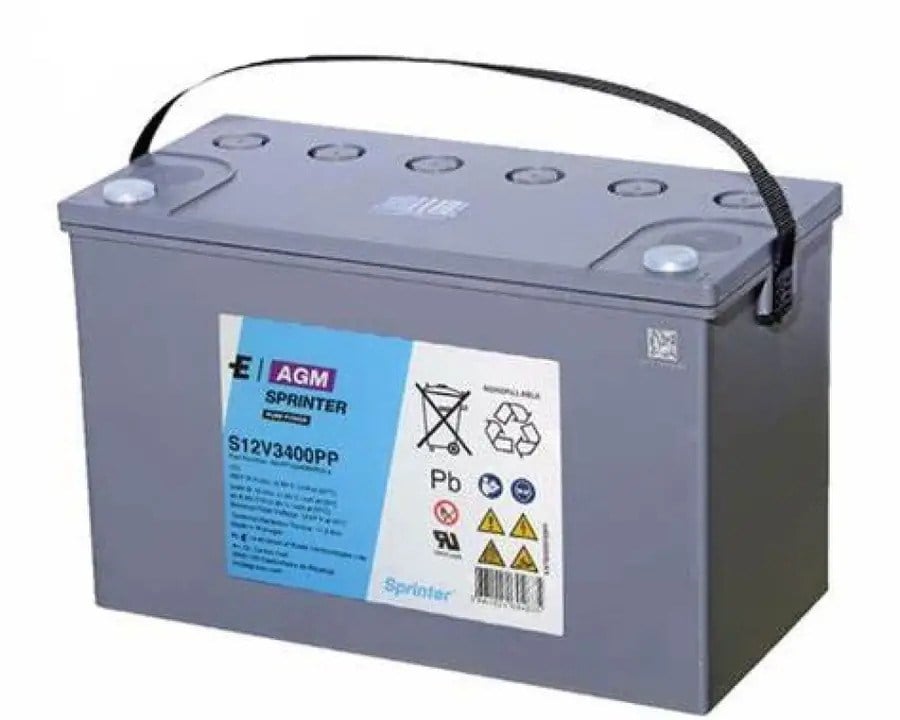 Exide S12V3400PP 12V 92,8Ah AGM VRLA Sprinter Pure Power Endüstriyel Akü S12V3400PP