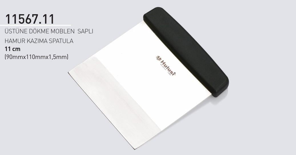 Hamur Kazıma Spatulası Hulusi Bıçak Unlu Mamüller Üstüne Dökme Moblen Saplı 11 cm 90mm X 110mm X 1.5mm 11567.11