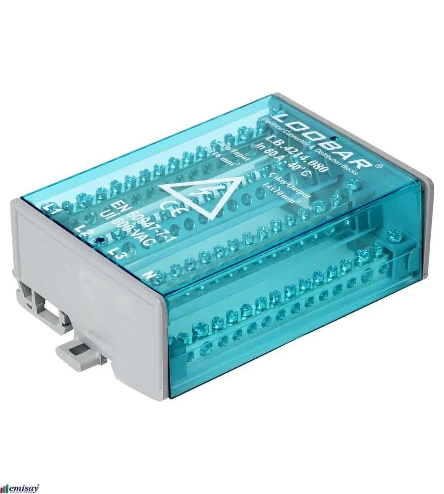 LOOBAR LB.4214.080 -4 KUTUP - 16 DELIKLI - 80A DAGITICI (2x16mm² + 14x10mm²) LB.4214.080
