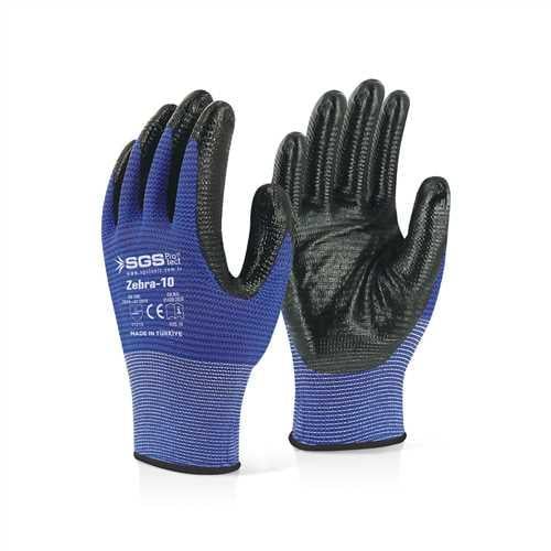 NİTRİL KAPLI ÖRME ELDİVEN MAVİ ZEBRA-10
