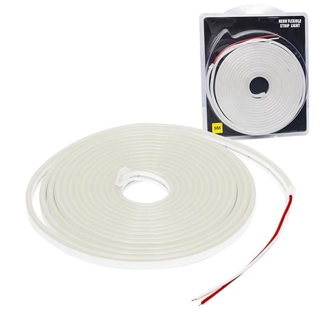 Powermaster PM-19652 Silikon Kaplamalı 12 Volt 5 Metre Beyaz Neon Led Şerit Aydınlatma