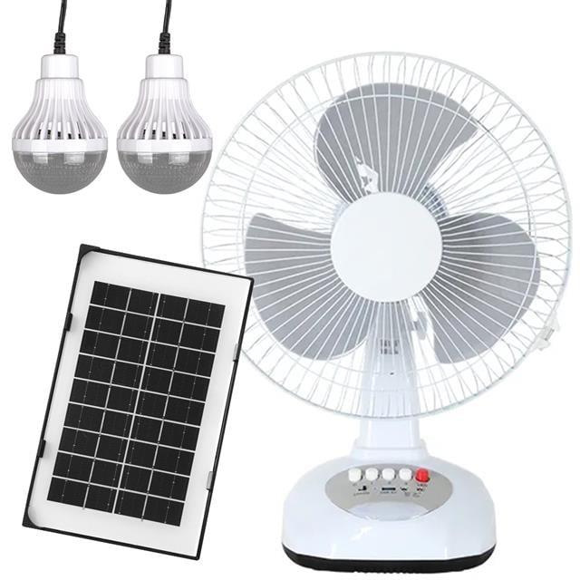PowerMaster PM-22009 3 Kademeli Şarjlı - Solarlı Fan Vantilatör Ampul - Ledli - Powerbank