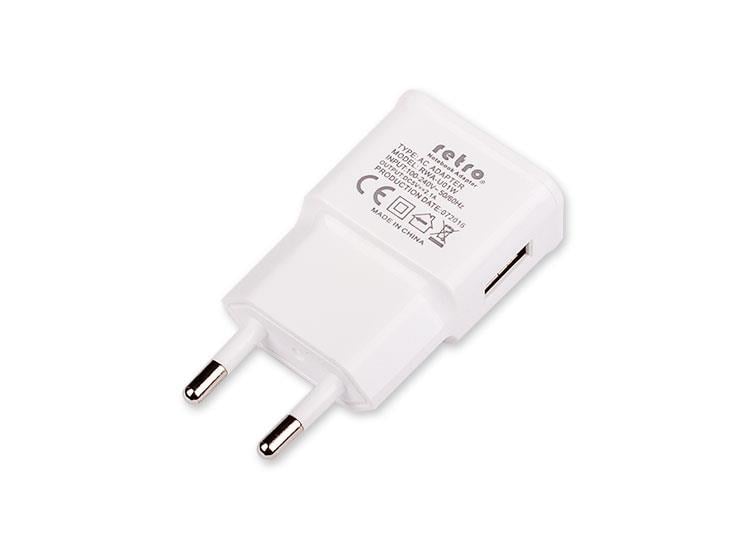 RETRO 5V 2.1A iPad, Tablet, Telefon USB Şarj Adaptörü - Beyaz