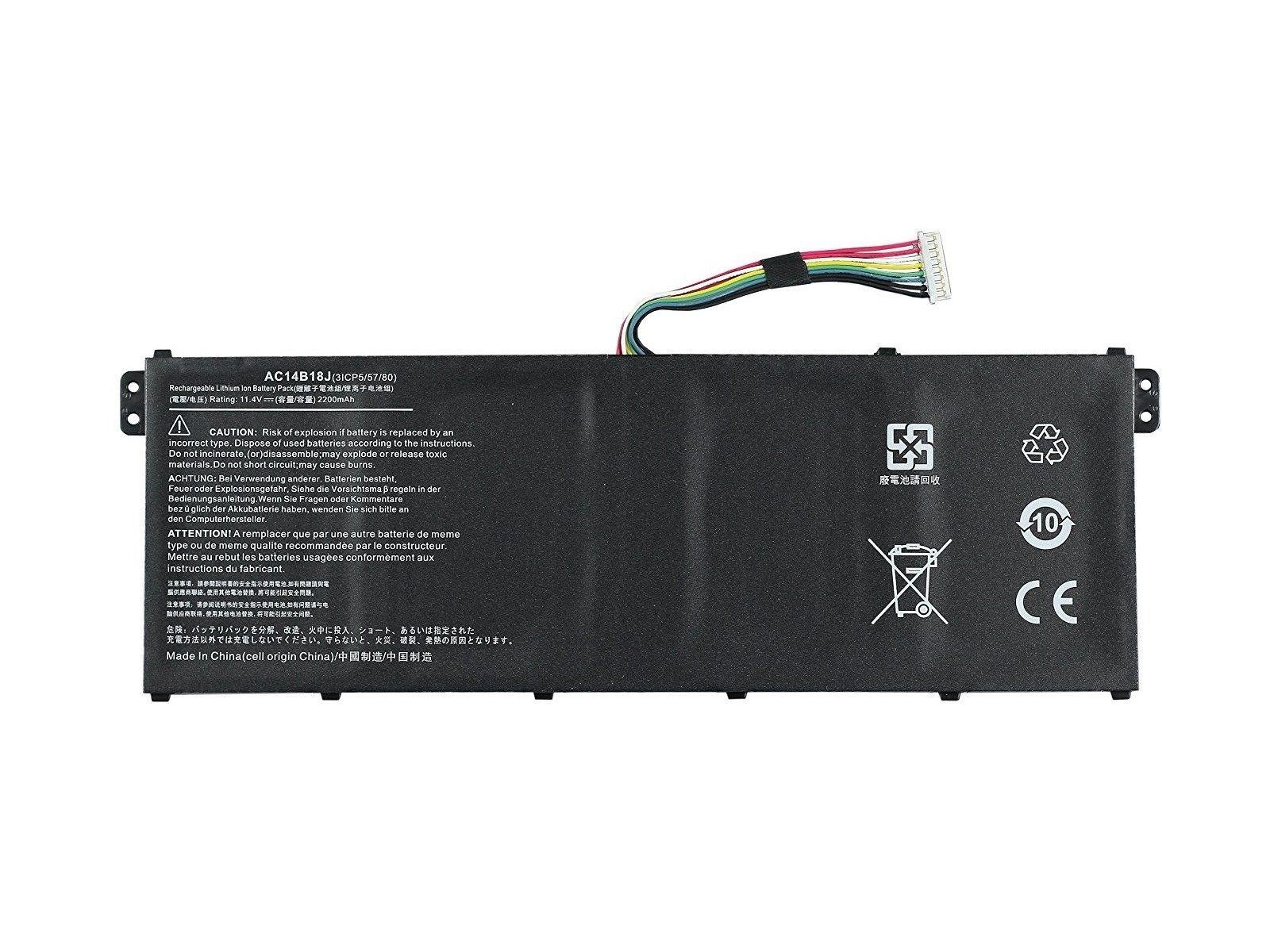 RETRO Acer Aspire ES1-331, ES1-531, AC14B18J 3-Cell Notebook Bataryası
