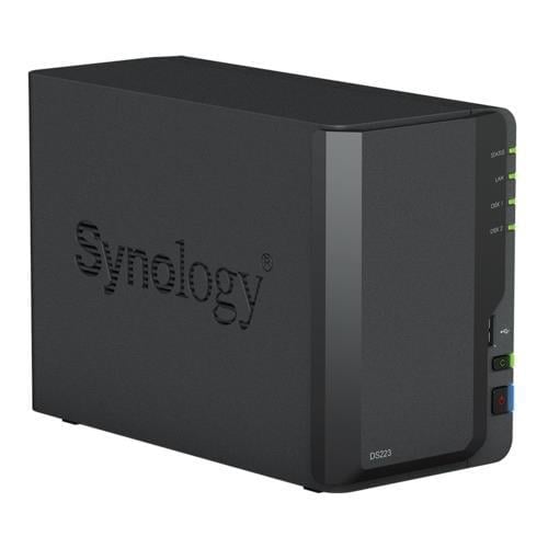 Synology DS223 2 Yuvalı Tower NAS | 36 TB'a Kadar Kapasite, 2 GB DDR4 RAM, Btrfs Dosya Sistemi