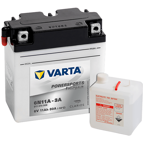 VARTA Powersports Freshpack 6V 11Ah 80A – 6N11A-3A | Güçlü Motosiklet Aküsü