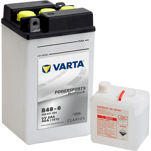 VARTA Powersports Freshpack 6V 8Ah 40A – B49-6 | Küçük Motosiklet & Hafif Araç Aküsü