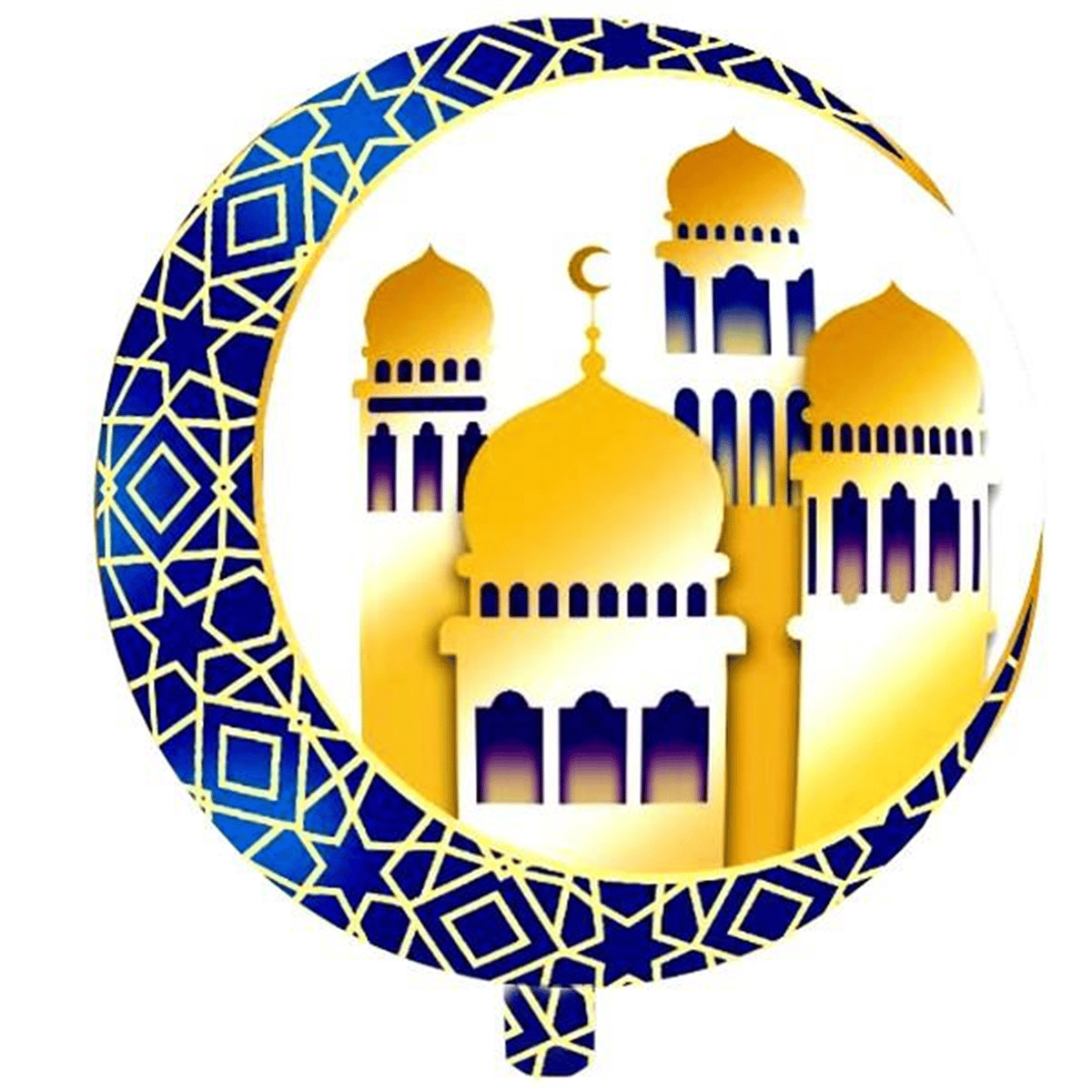 18 İNC YUVARLAK RAMAZAN KUBBELİ HİLAL FİGÜRLÜ BEYAZ