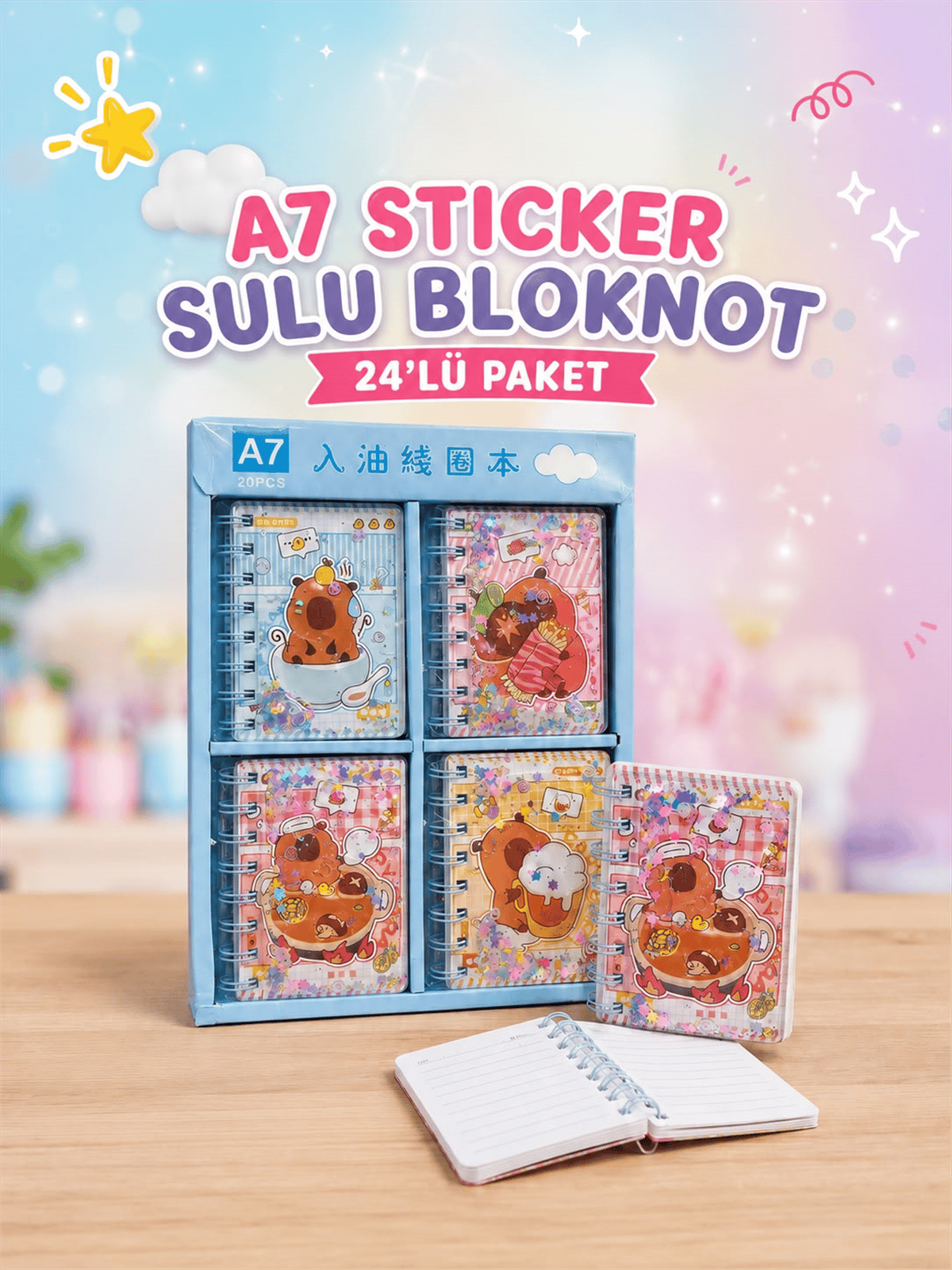A7 STİCKER SULU BLOKNOT 24 LÜ