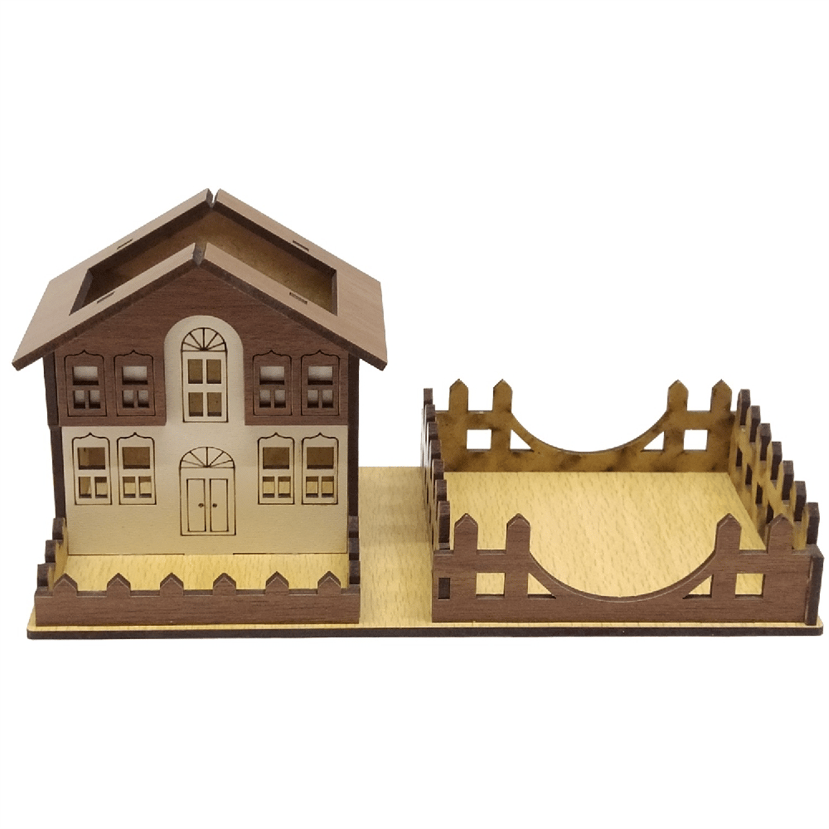 AHŞAP EV MODELİ BLOKNOTLU KALEMLİK