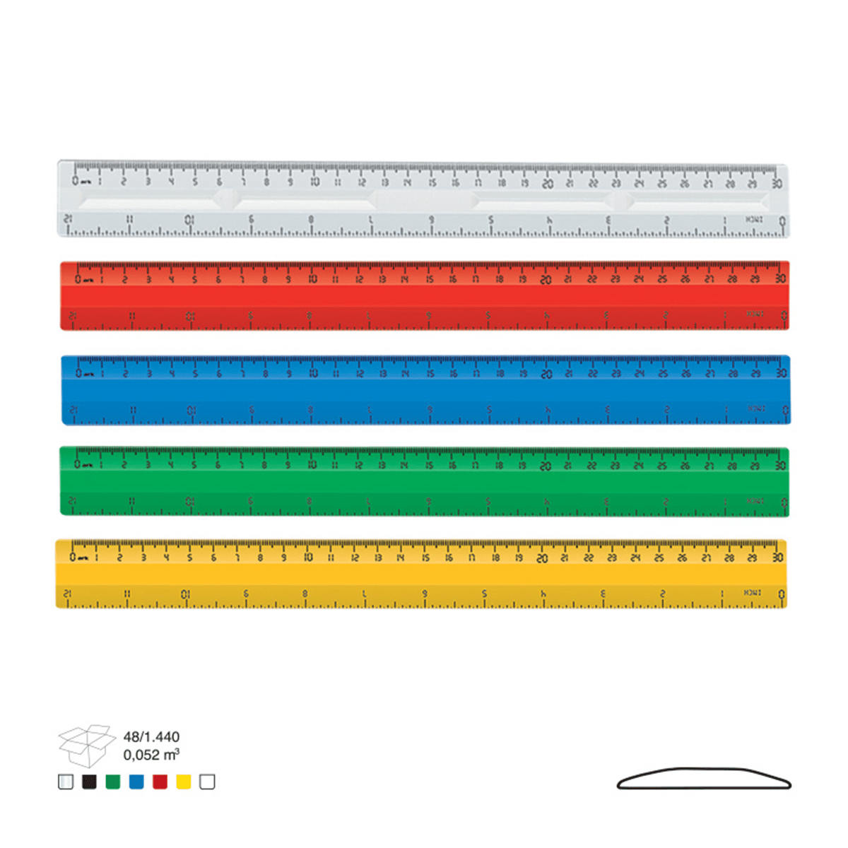 ARK 600 30CM PİLASTİK CETVEL RULER-REGLE CETVEL 48Lİ