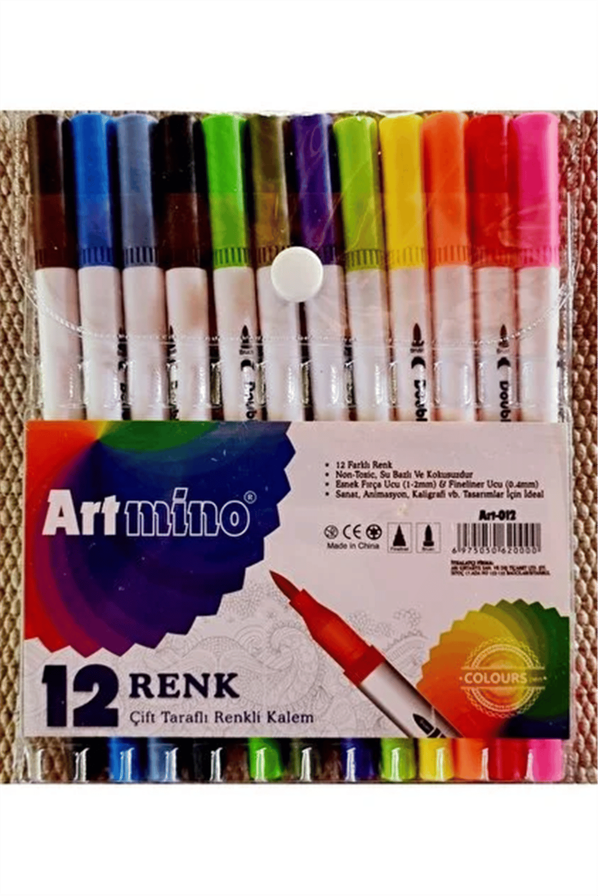 ART MİNO ÇİFT TARAFLI KEÇELİ KALEM 12Lİ