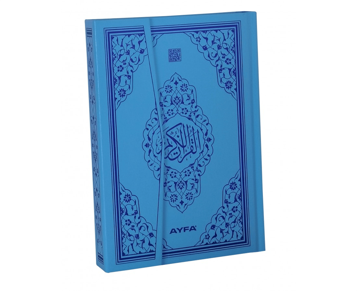 AYFA 123 MAVİ RENKLİ MÜHÜRLÜ KURAN-I KERİM ORTA BOY