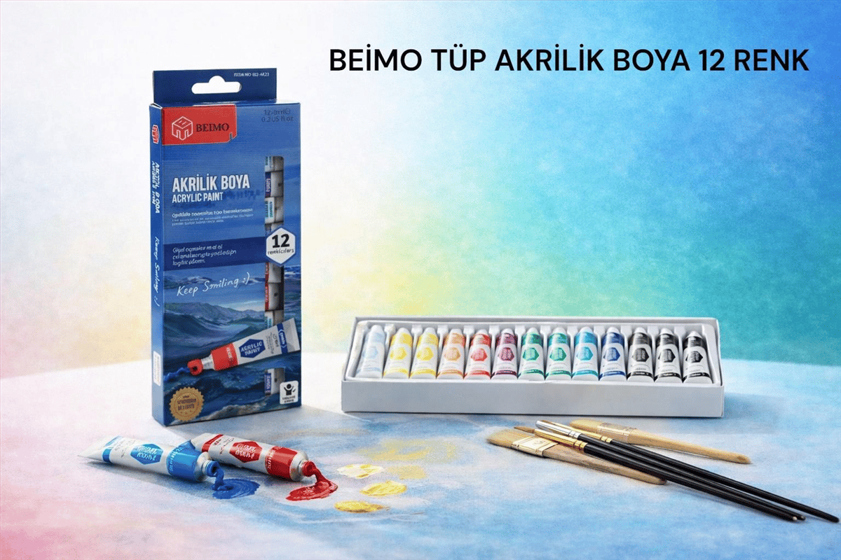 BEİMO 12 RENK TÜP AKRİLİK BOYA