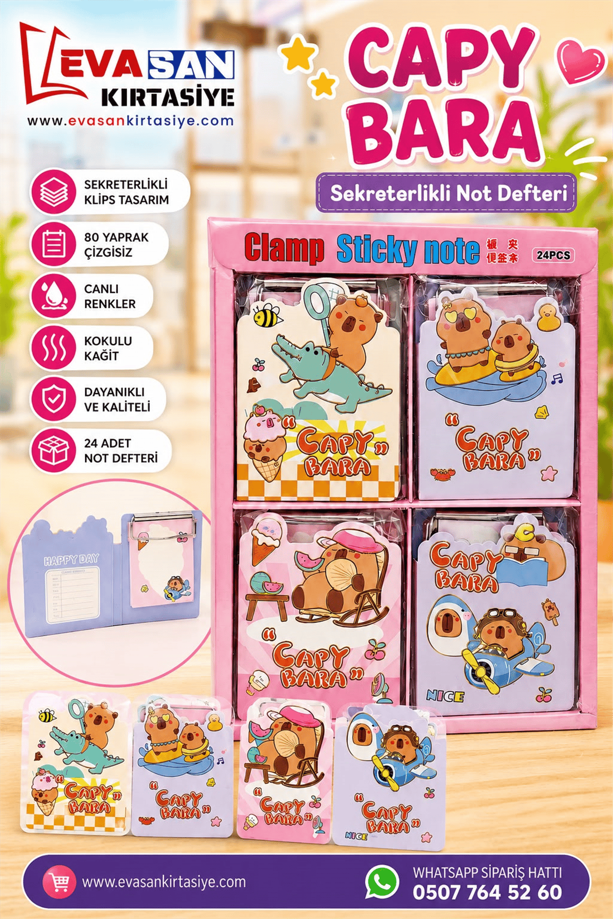 BEİMO CAPYBARA SEKRETERLİKLİ NOT DEFTERİ PK:24 LÜ 
