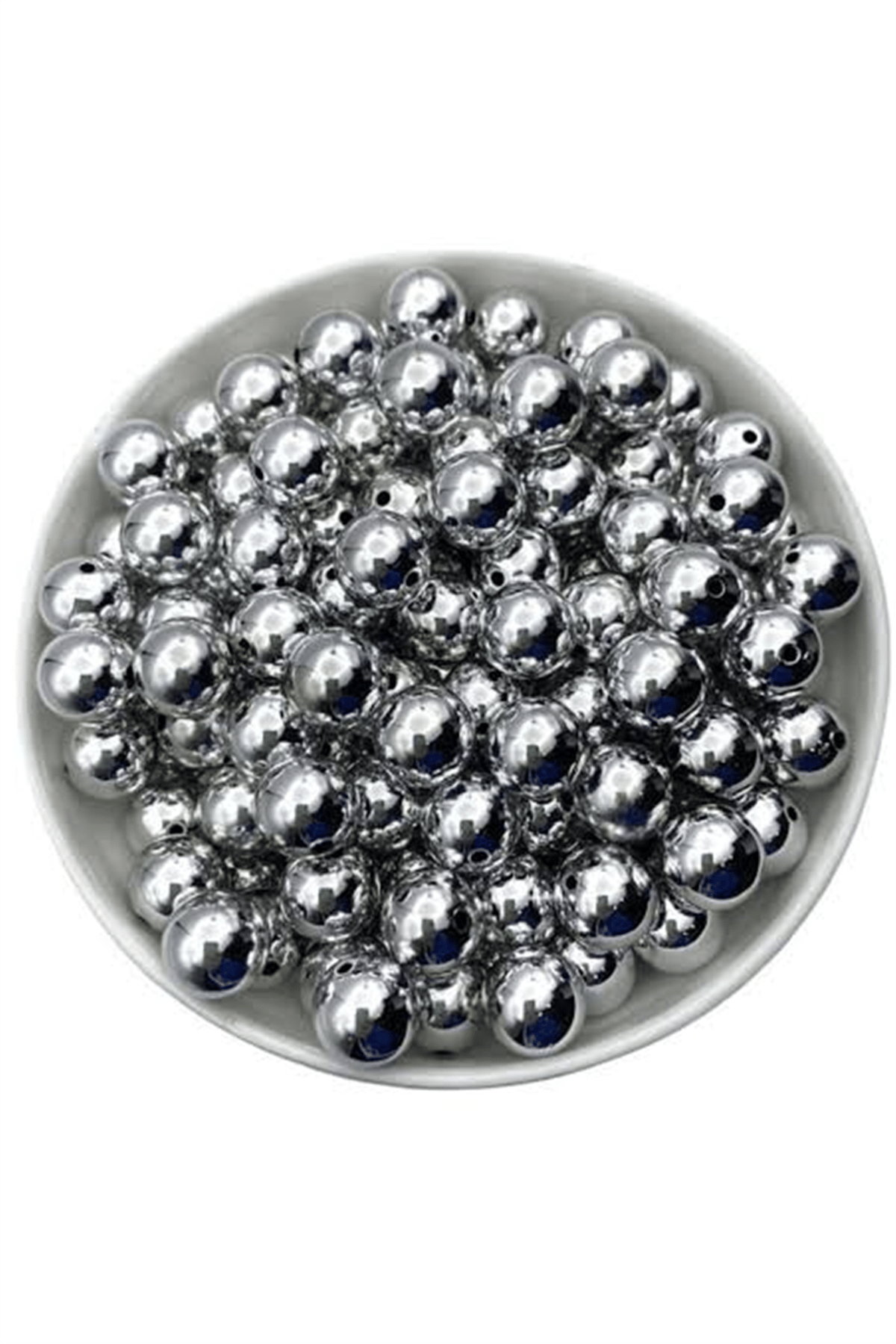 BONCUK PARLAK METALİK GÜMÜŞ 12 MM 40 LI