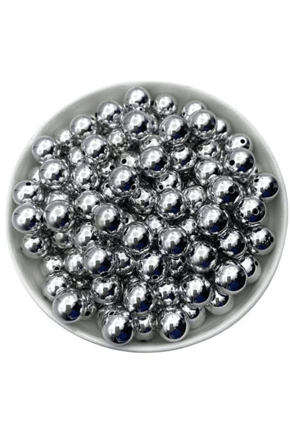 BONCUK PARLAK METALİK GÜMÜŞ 12 MM 40 LI