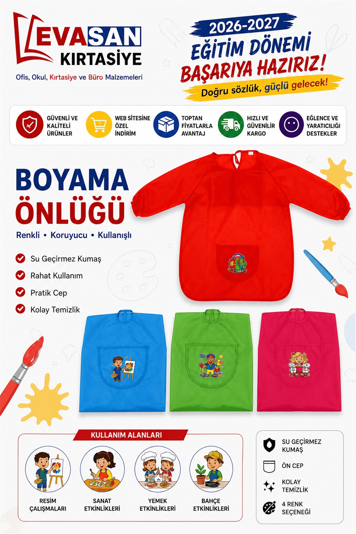 BOYAMA ÖNLÜĞÜ (2,3,4,5 NUMARA) 4 RENK PK:16 LI