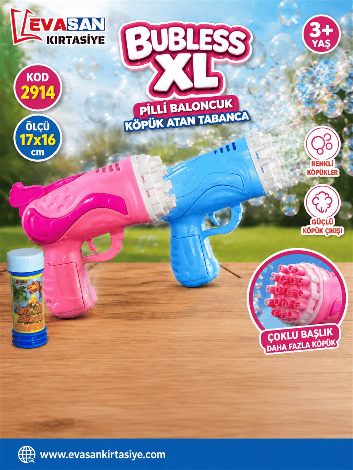 BUBLESS XL PİLLİ BALONCUK KÖPÜK ATAN TABANCA KOD:2914