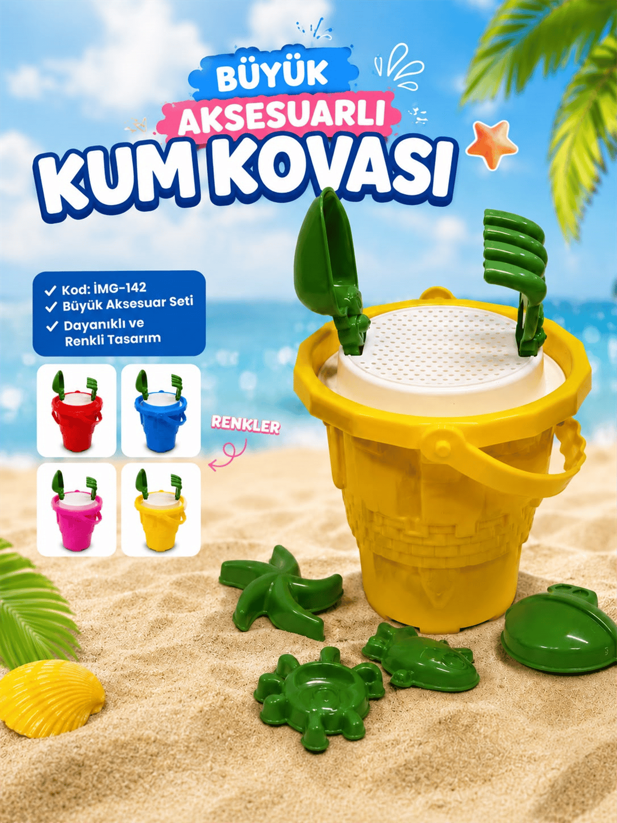BÜYÜK AKSESUARLI KUM KOVASI 20 CM İMG-142