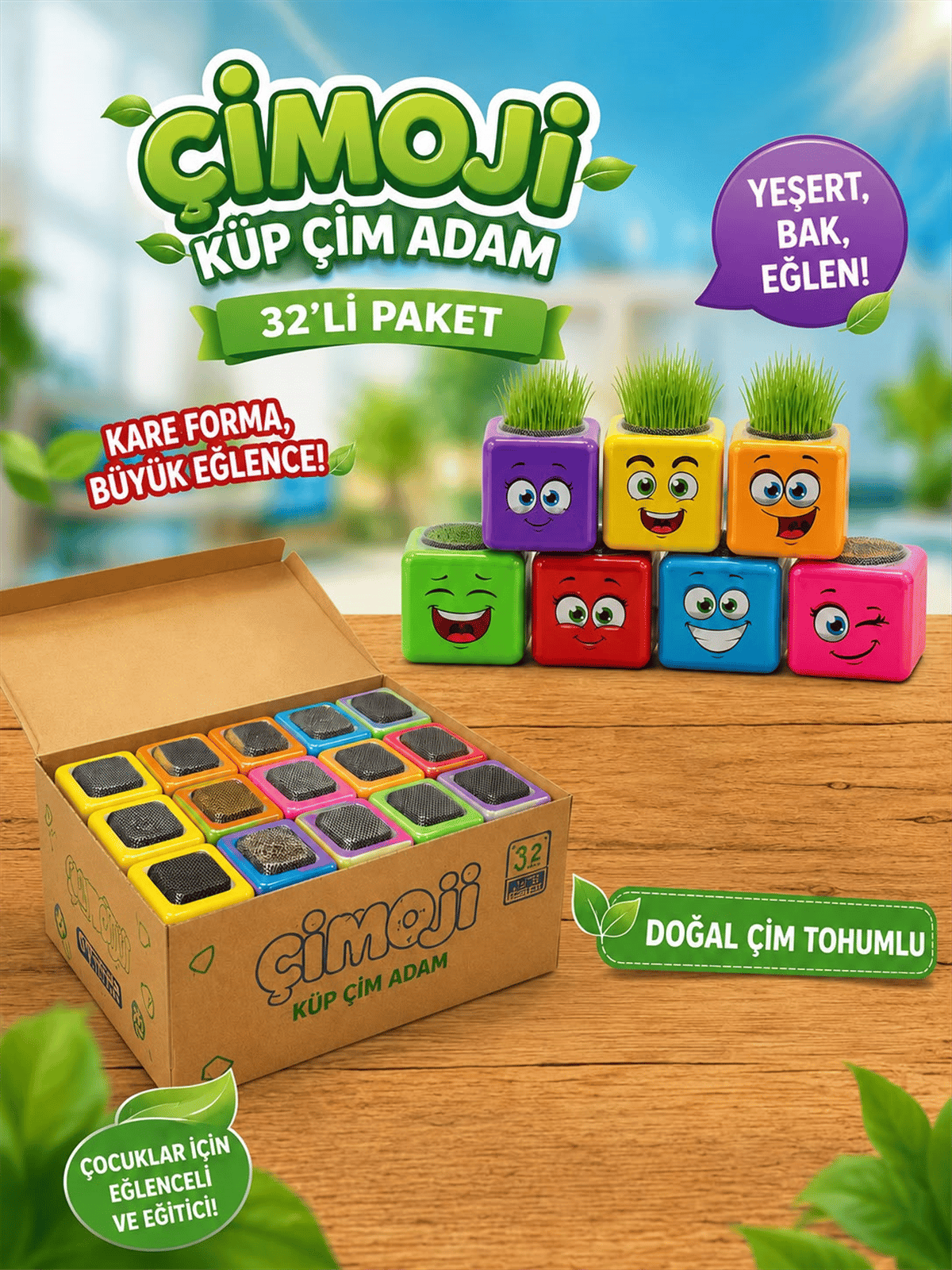 ÇİMOJİ KÜP ÇİM ADAM 32 Lİ