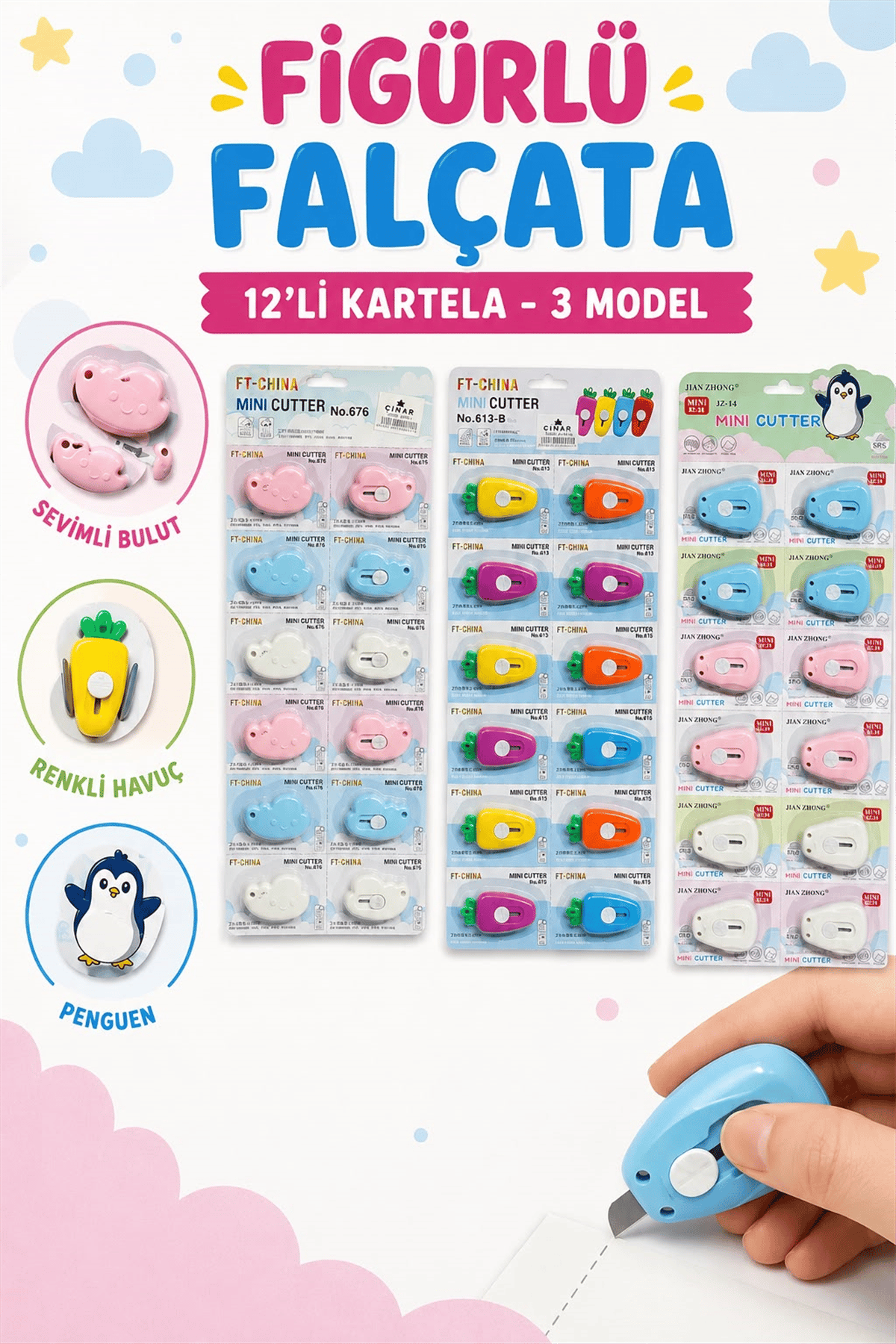 ÇNR 613-8 FALÇATA FİGÜRLÜ 12 Lİ KARTELA *720
