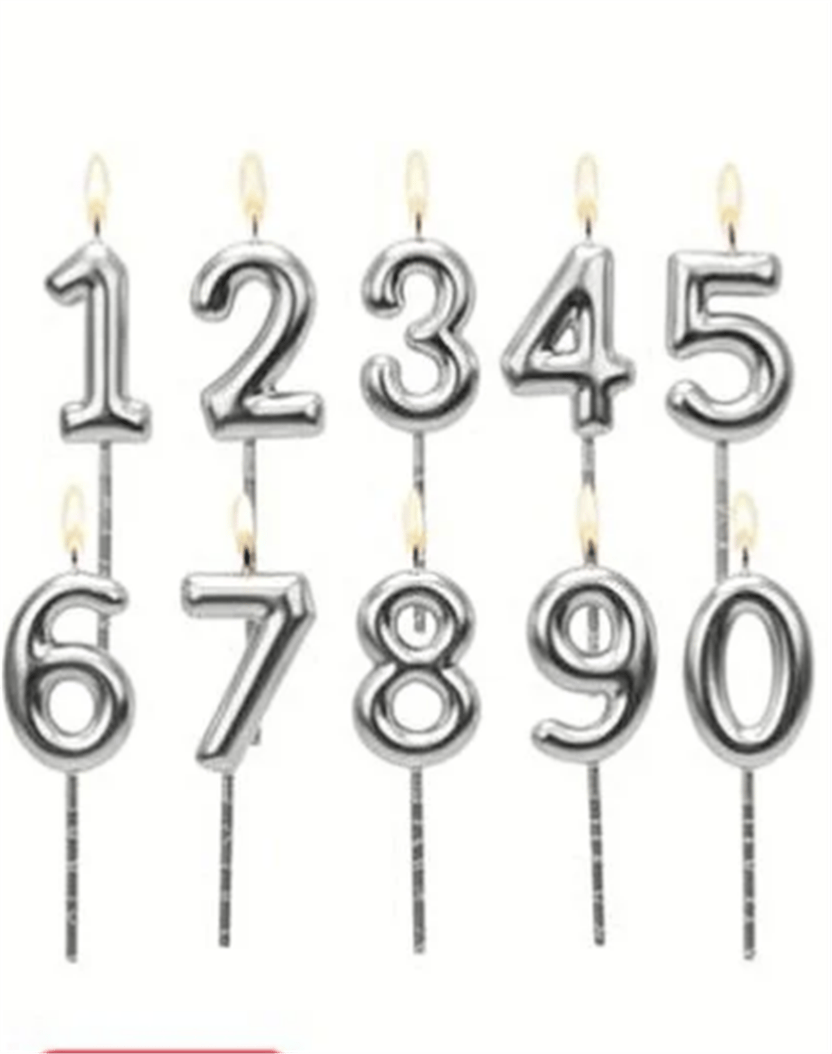 DOĞUM GÜNÜ MUMU 12 CM GOLD/GÜMÜŞ 0-9 RAKAM *24