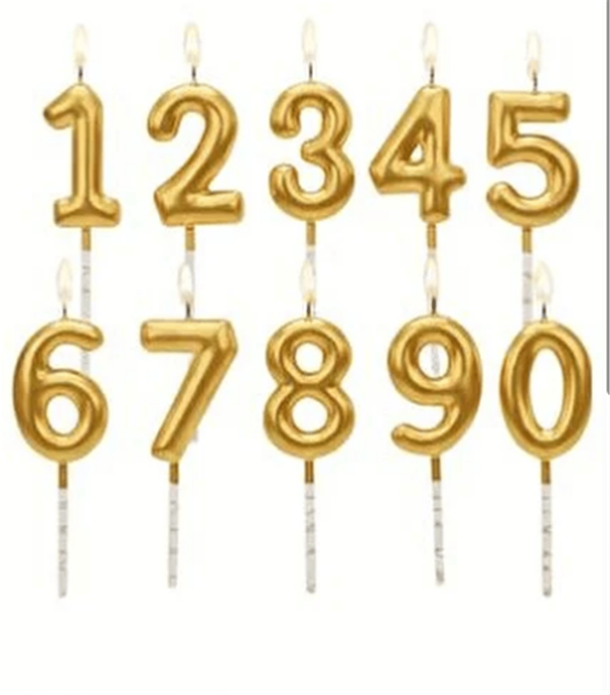 DOĞUM GÜNÜ MUMU 8 CM GOLD/GÜMÜŞ 0-9 RAKAM *24
