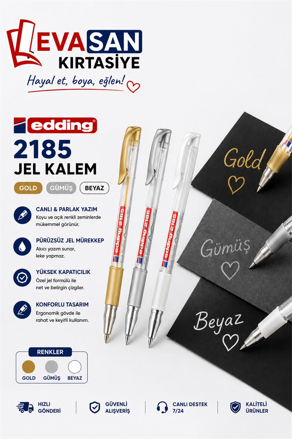 EDDİNG 2185 JEL KALEM PK: 10 LU