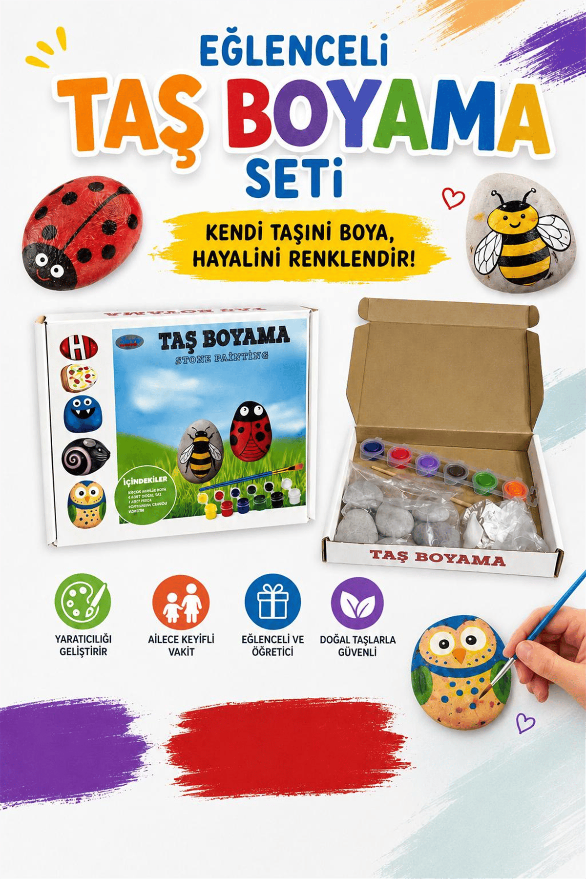 EĞLENCELİ TAŞ BOYAMA SETİ
