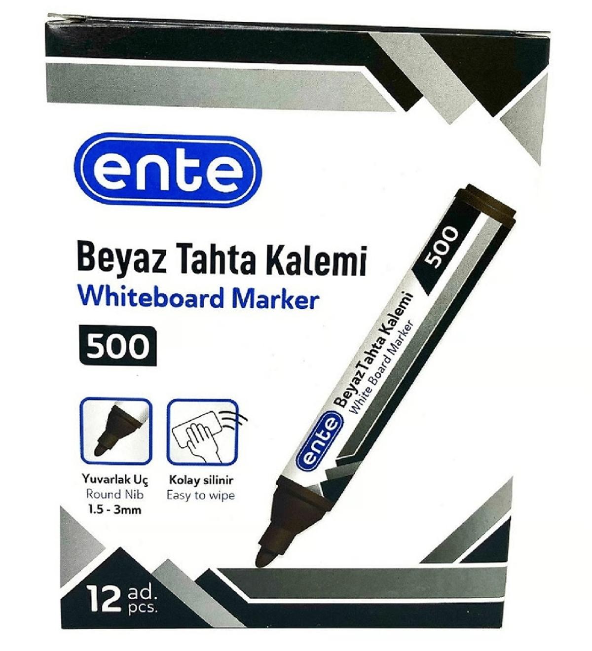 ENTE TAHTA KALEMİ DOLDURULABİLİR SİYAH *12