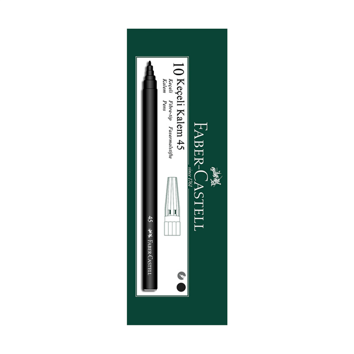 FABER 45 OFİCE KEÇELİ KALEM SİYAH PK:10 LU