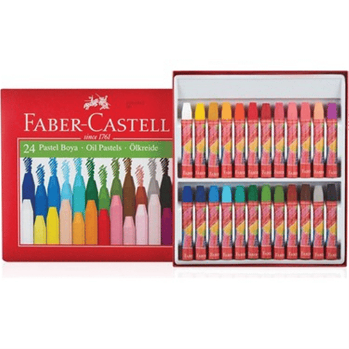 FABER PASTEL BOYA 24 RENK KARTON KUTU KÖŞELİ