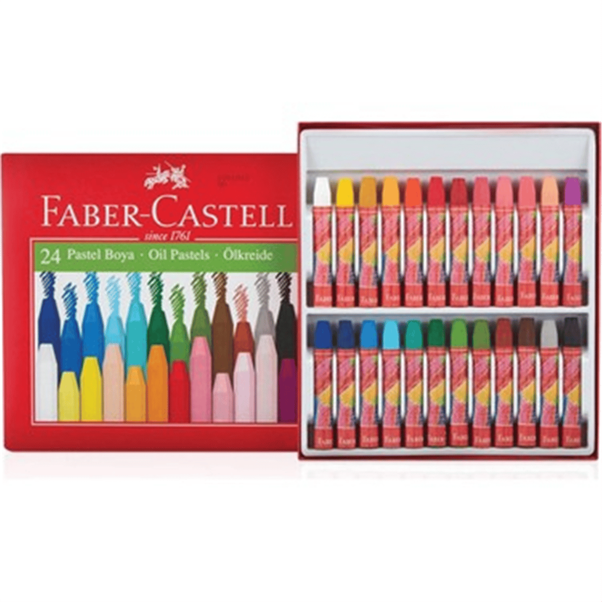 FABER PASTEL BOYA 24 RENK KARTON KUTU KÖŞELİ