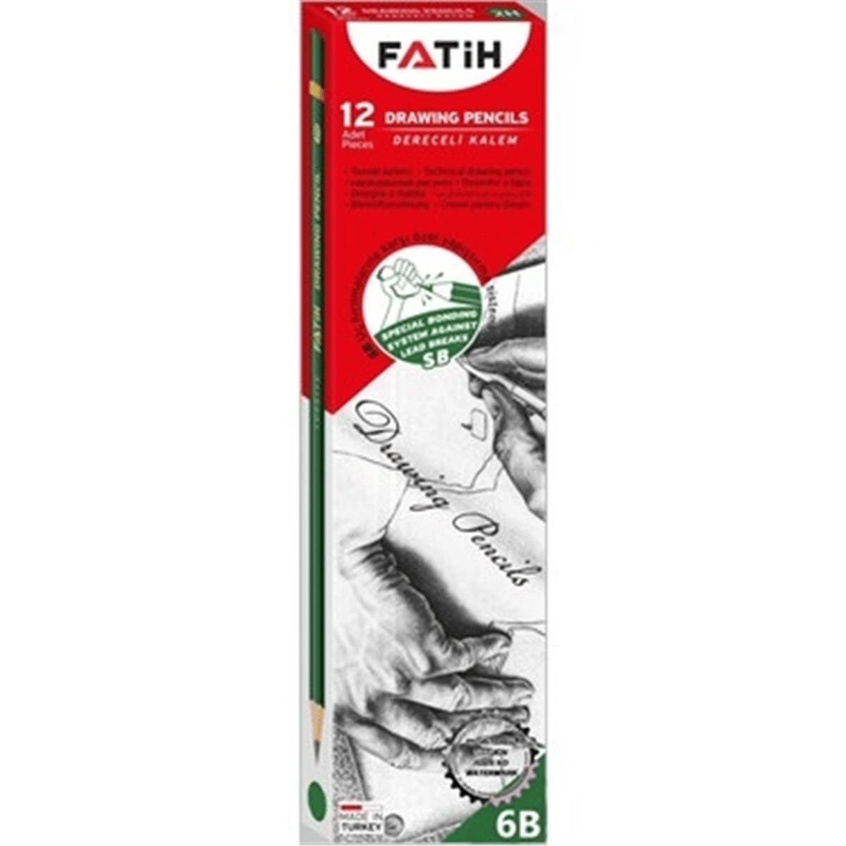 FATİH DERECELİ KALEM 6B 12Lİ *144