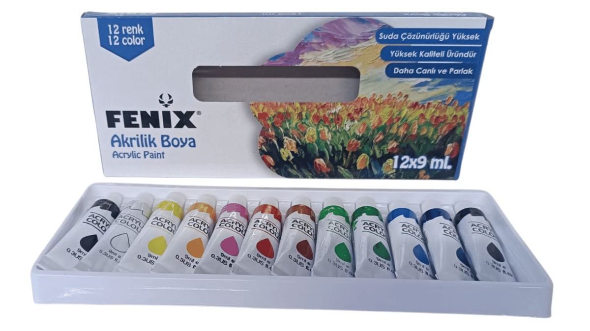 FENİX AKRİLİK TÜP BOYA 12 Lİ *72
