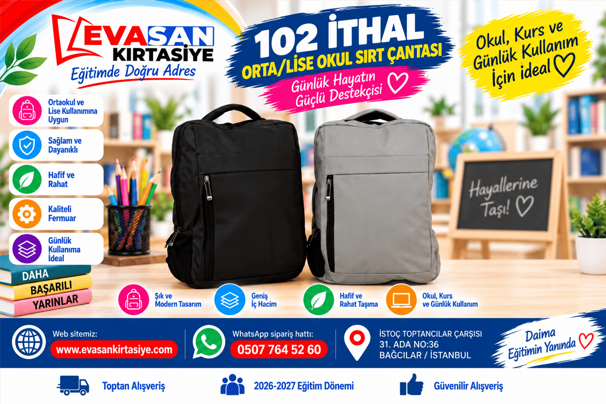 GMS 102 ORTAOKUL/LİSE SIRT ÇANTASI