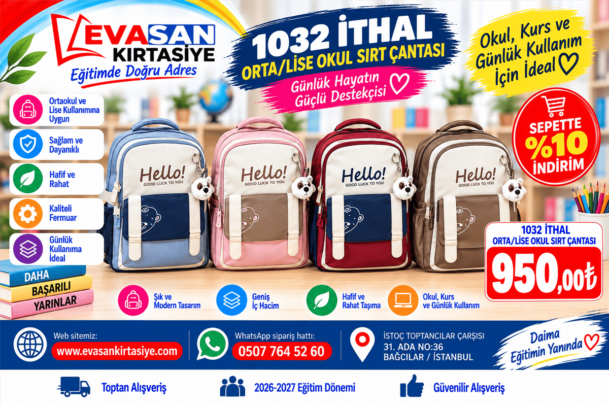GMS 1032 ORTAOKUL/LİSE SIRT ÇANTASI