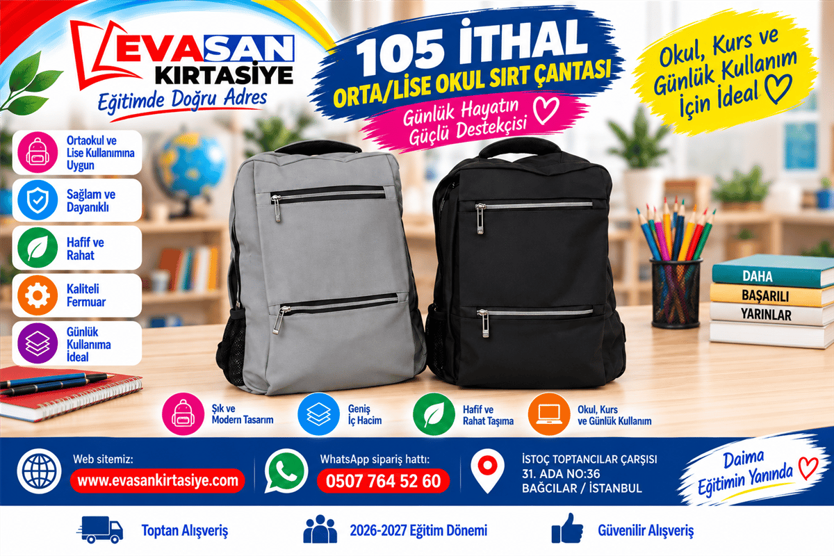 GMS 105 ORTAOKUL/LİSE SIRT ÇANTASI